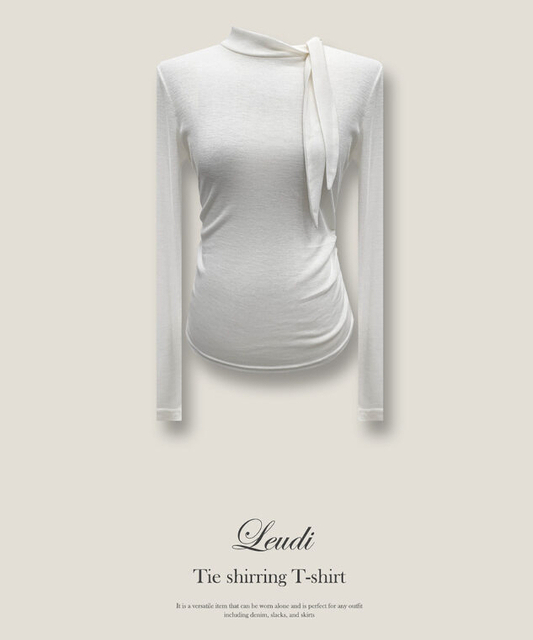 シャーリング長袖Tシャツ