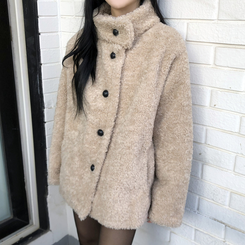 ハイネックウールボアムスタンジャケット BEIGE