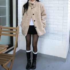 ハイネックウールボアムスタンジャケット BEIGE