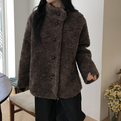 ハイネックウールボアムスタンジャケット BROWN