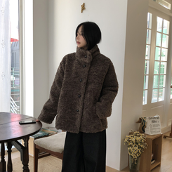 ハイネックウールボアムスタンジャケット BROWN