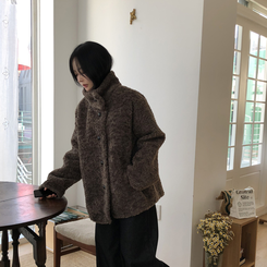 ハイネックウールボアムスタンジャケット BROWN