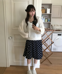 ドットミディスカート big dot