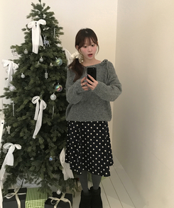 ドットミディスカート big dot