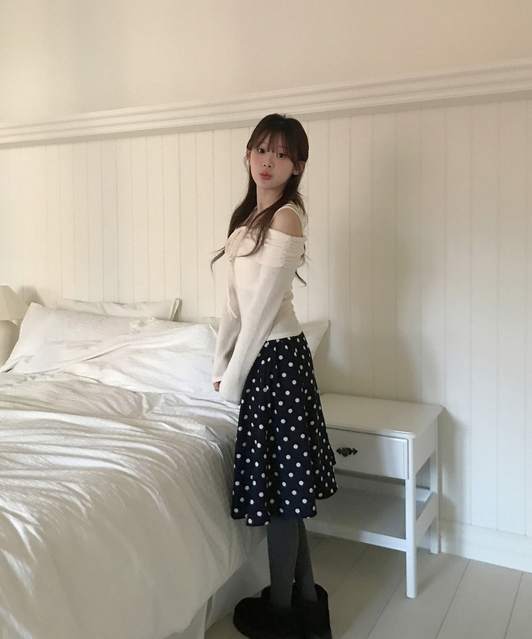 ドットミディスカート big dot