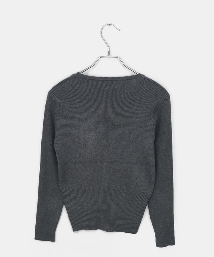 リブレースVネックニット