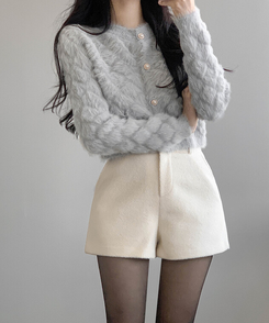 真珠ファーカーディガン GRAY