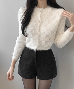 真珠ファーカーディガン IVORY