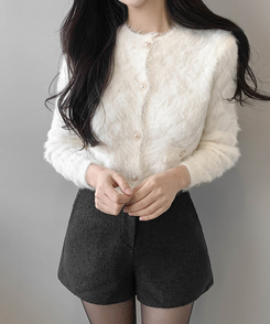 真珠ファーカーディガン IVORY