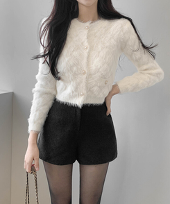 真珠ファーカーディガン IVORY