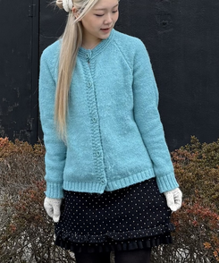 도트 러플 니트 미니 스커트 블랙