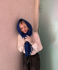 베이직 단색 기본 머플러 블루