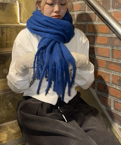 베이직 단색 기본 머플러 블루