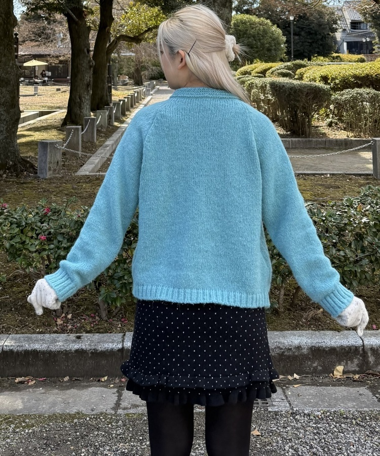 프렌치 알파카 나그랑 가디건 블루