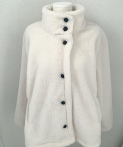 ハイネックツーボタンファーウールコート