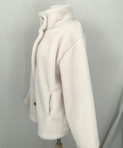 ハイネックツーボタンファーウールコート