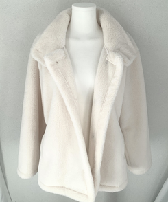 ハイネックツーボタンファーウールコート