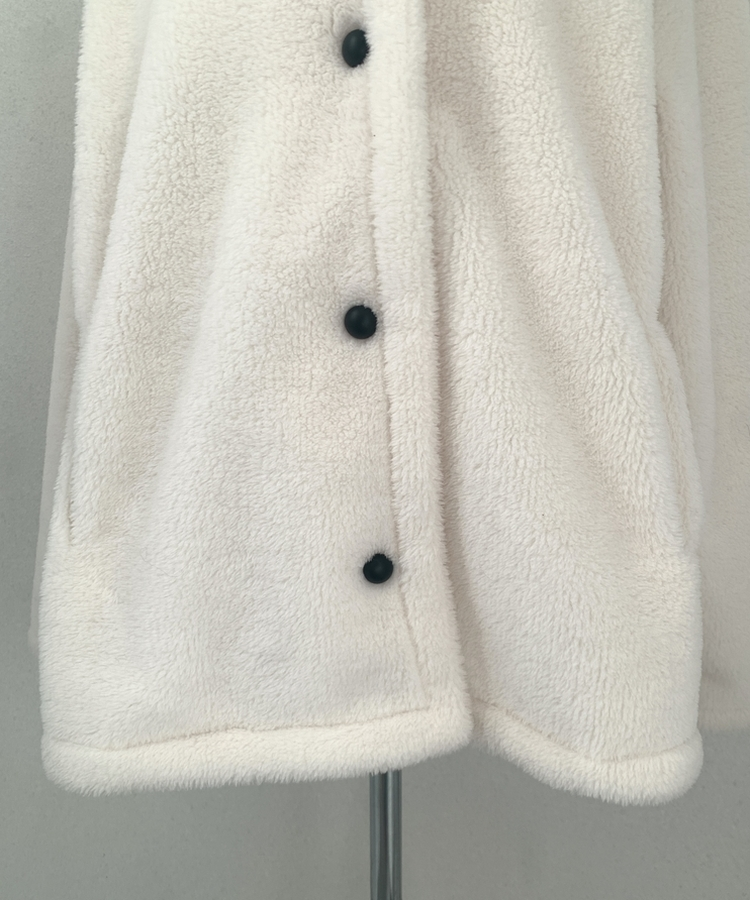 ハイネックツーボタンファーウールコート