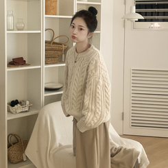 ケーブルラウンドバルーンニット IVORY