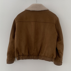 厚手スタッドファーカラースエードムスタンジャンパー