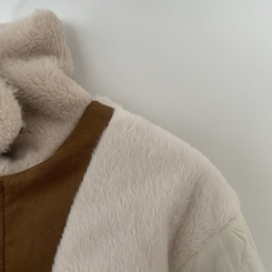 厚手スタッドファーカラースエードムスタンジャンパー