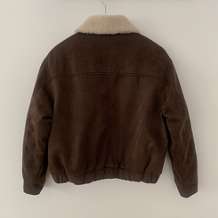 厚手スタッドファーカラースエードムスタンジャンパー