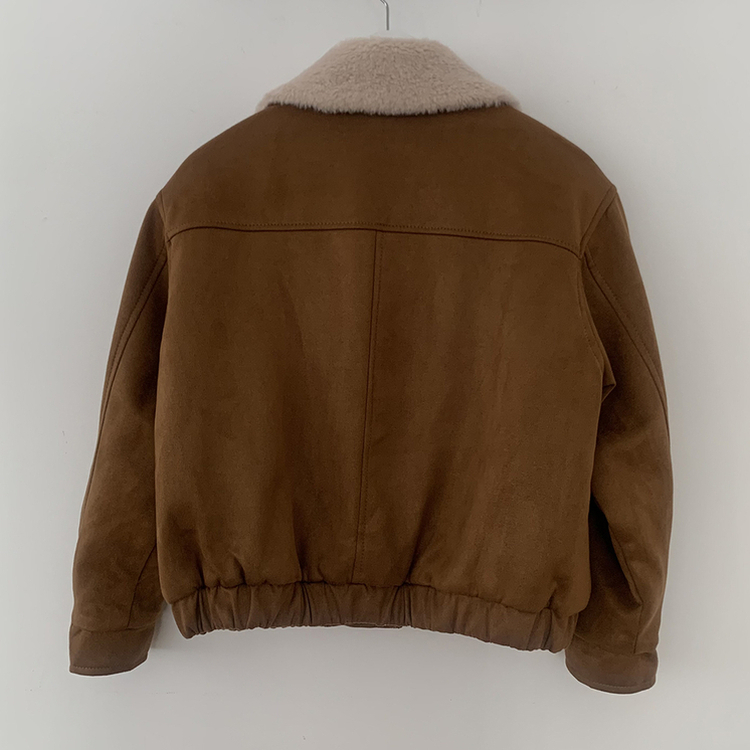 厚手スタッドファーカラースエードムスタンジャンパー