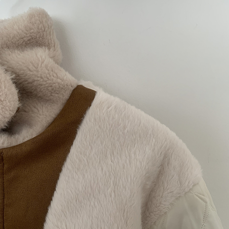 厚手スタッドファーカラースエードムスタンジャンパー