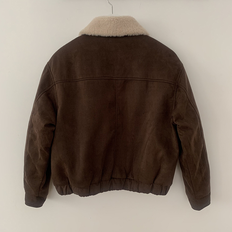 厚手スタッドファーカラースエードムスタンジャンパー