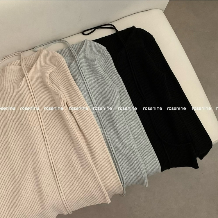 【タイ付き】ワンオフリブニットTシャツ