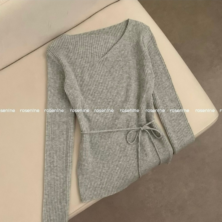 【タイ付き】ワンオフリブニットTシャツ