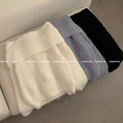 オフショルダースリムニット