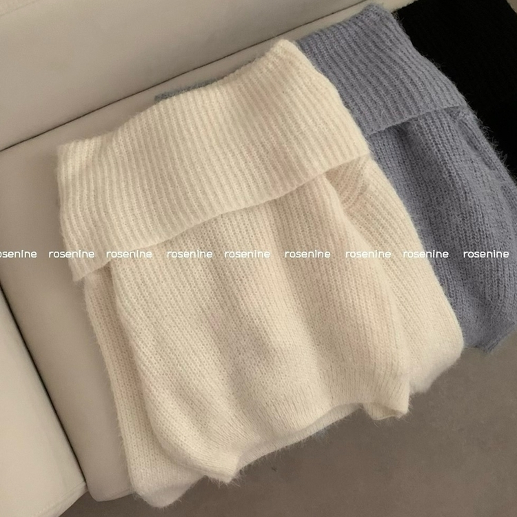 オフショルダースリムニット