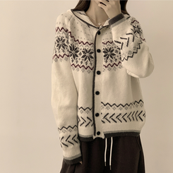 ノルディッフードニットカーディガン IVORY