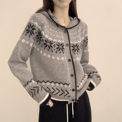 ノルディッフードニットカーディガン GREY