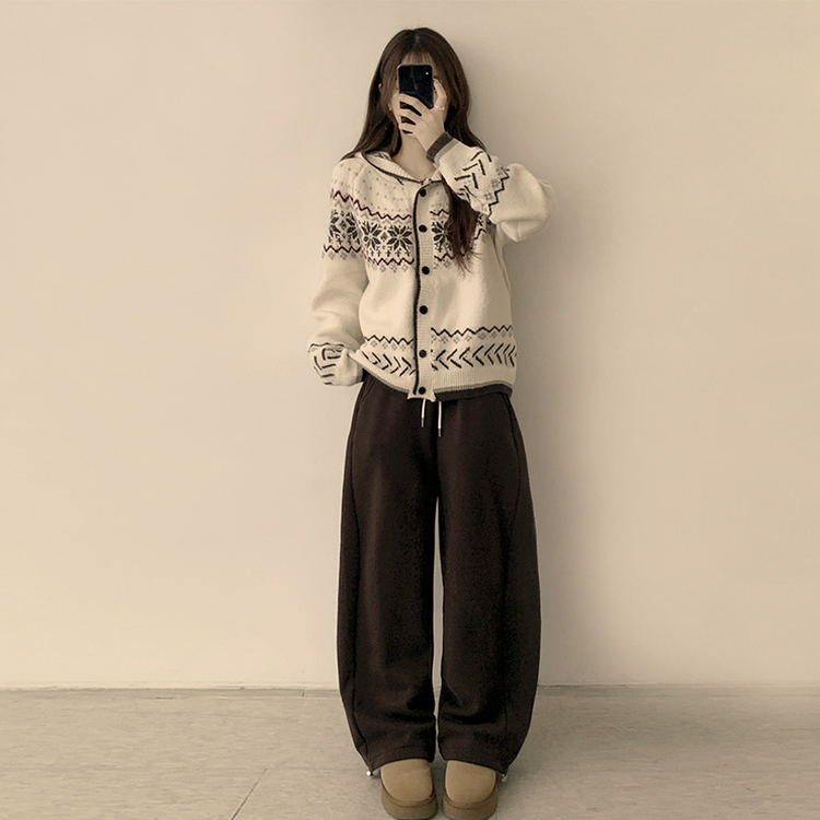 ノルディッフードニットカーディガン IVORY