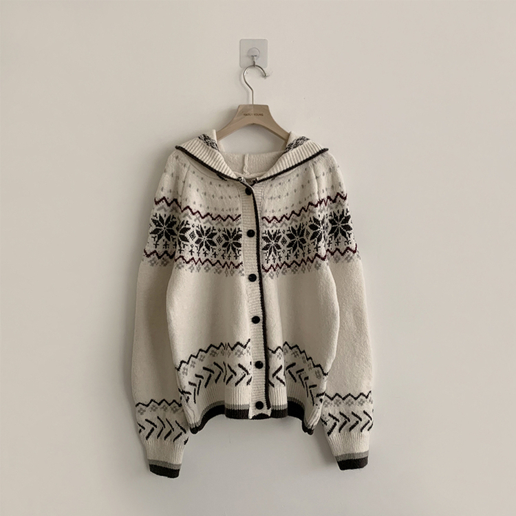 ノルディッフードニットカーディガン