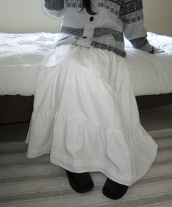 スエードティアードロングスカート IVORY