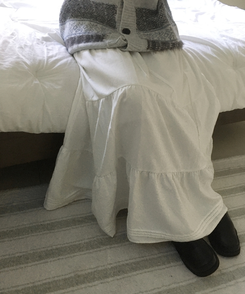 スエードティアードロングスカート IVORY