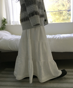 スエードティアードロングスカート IVORY