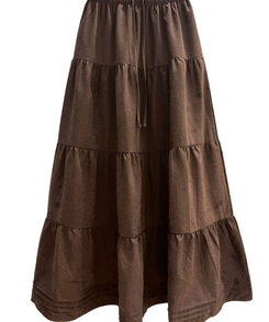 スエードティアードロングスカート