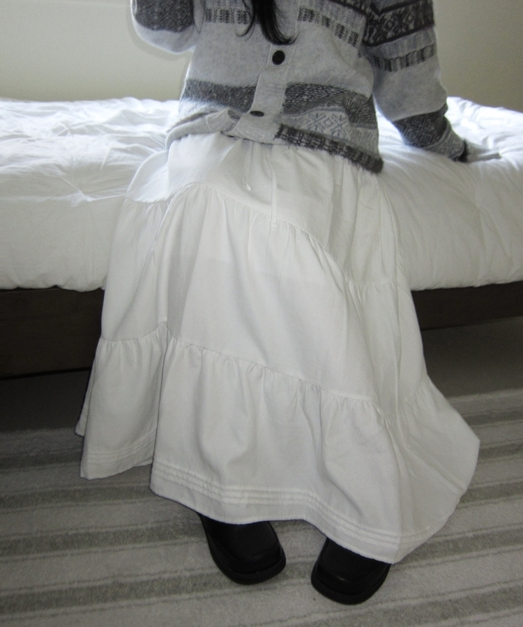 スエードティアードロングスカート IVORY