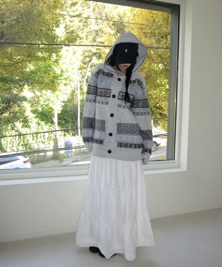 スエードティアードロングスカート IVORY