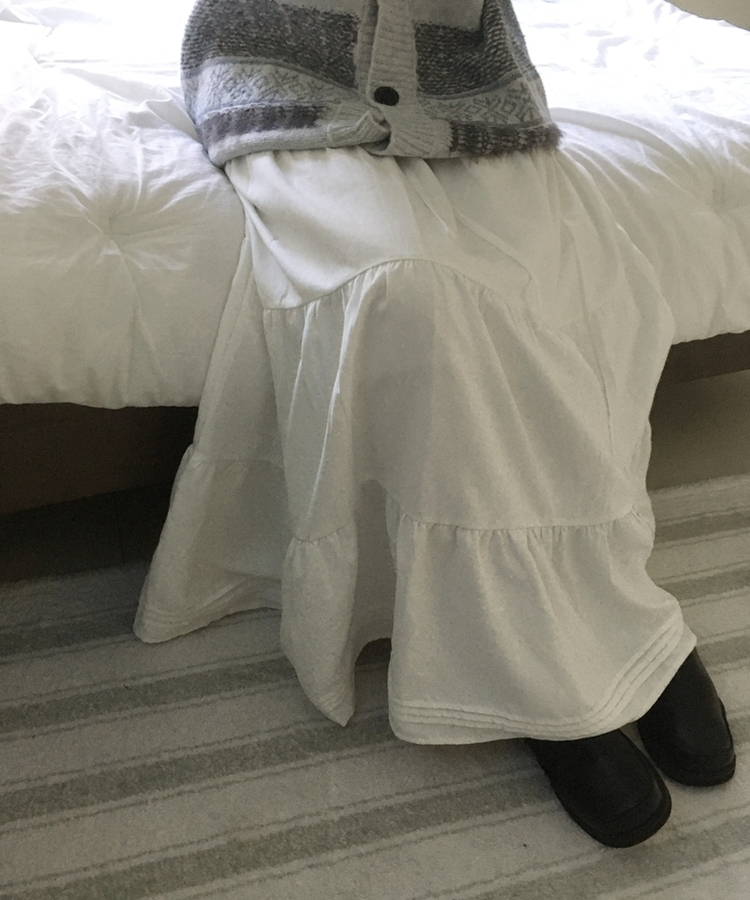 スエードティアードロングスカート IVORY