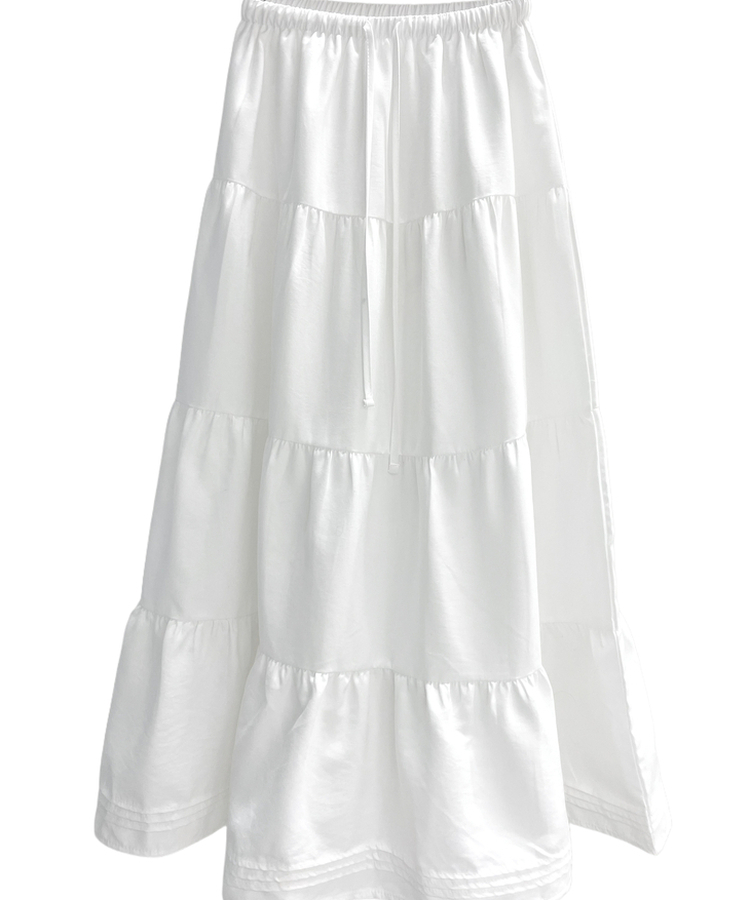 スエードティアードロングスカート