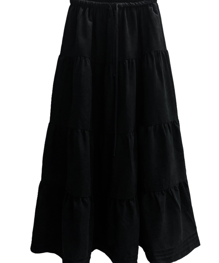 スエードティアードロングスカート