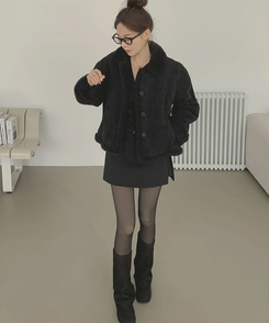 スエードテディベアファームスタン BLACK