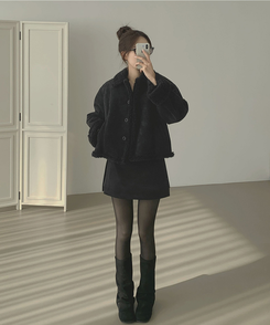 スエードテディベアファームスタン BLACK