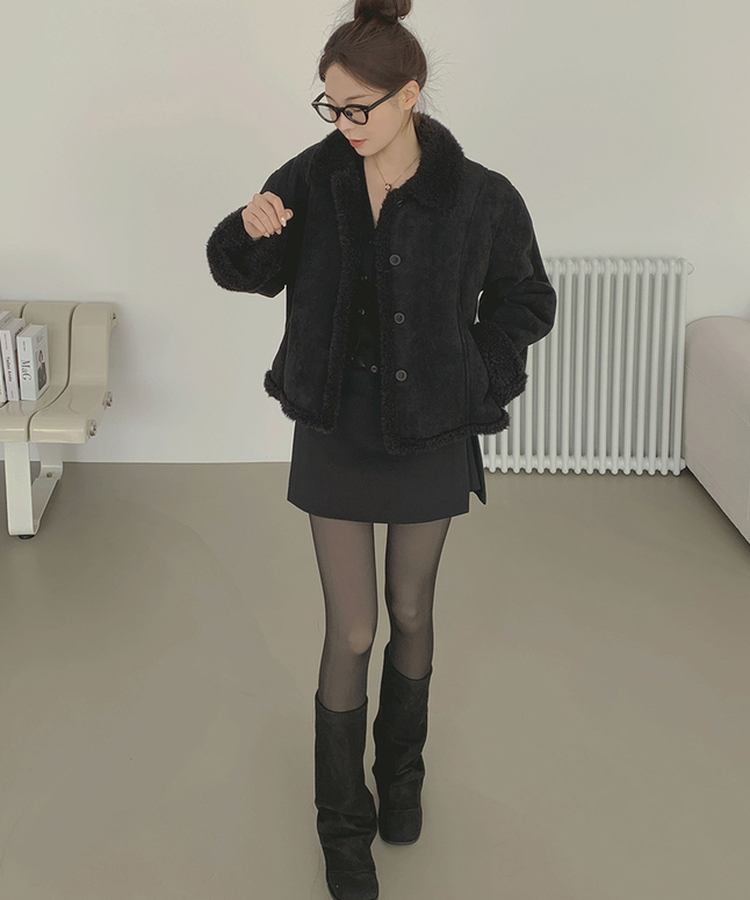 スエードテディベアファームスタン BLACK