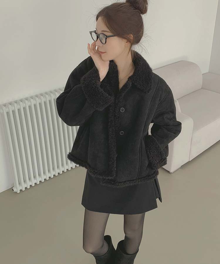 スエードテディベアファームスタン BLACK